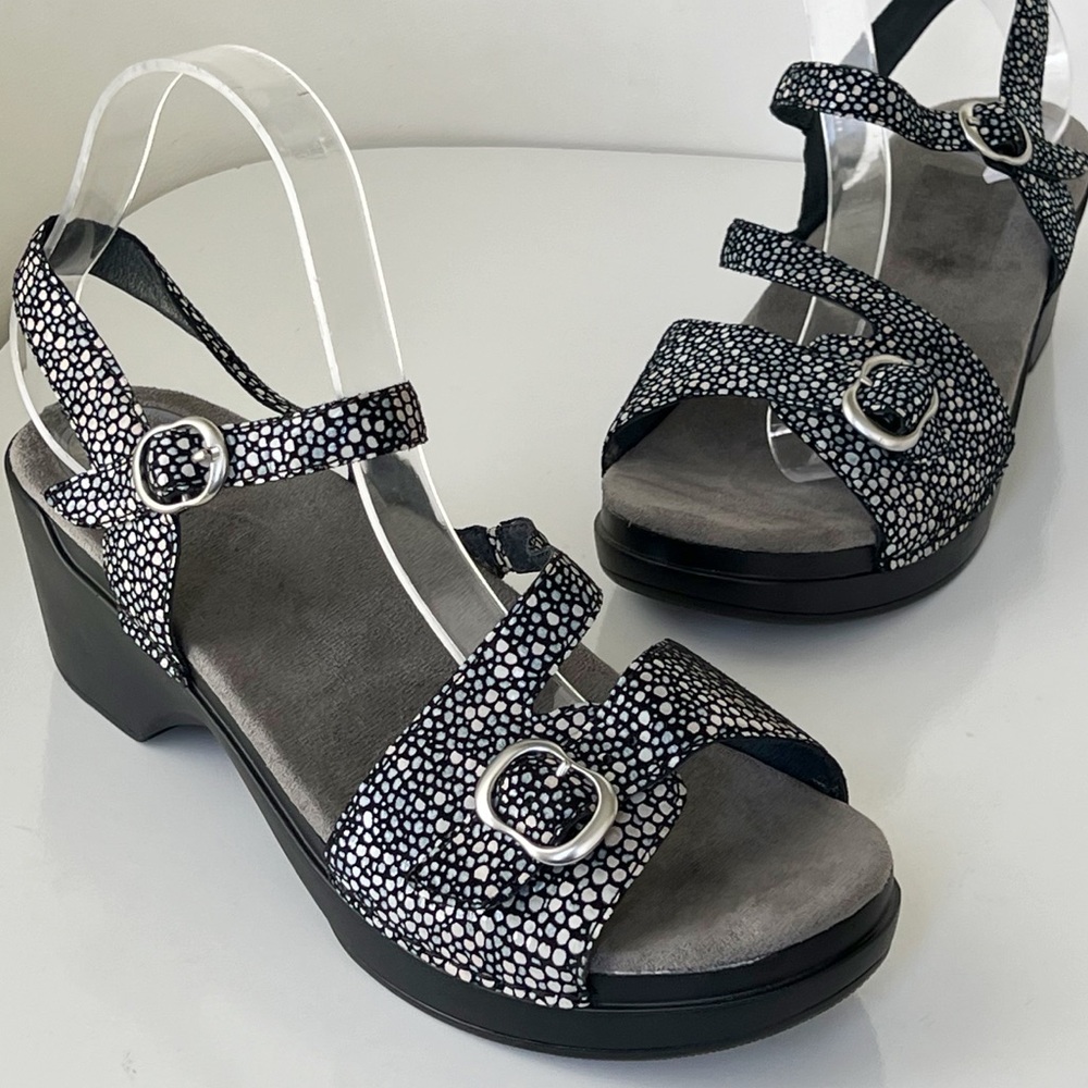Dansko Sandi Strappy Sandals Black Ankle Strap Leather Size 42 US 11.5